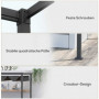 Pergola med Skjuttak 298 x 213 x 221 cm Metall Svart