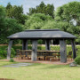 Paviljong XL med Nät Mörkgrå, 3 x 6 x 3 m