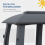 Paviljong XL med Nät Mörkgrå, 3 x 6 x 3 m