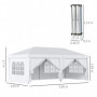 Hopfällbar Partytält 6 x 3 m Stålram Vit
