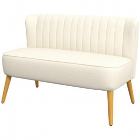 Loungesoffa 2-sits Krämvit Tyg 117 x 56,5 x 77 cm