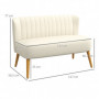 Loungesoffa 2-sits Krämvit Tyg 117 x 56,5 x 77 cm
