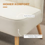 Loungesoffa 2-sits Krämvit Tyg 117 x 56,5 x 77 cm