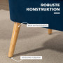 Soffa Retrodesign 2-sits Blå Sammet, Träben 117 x 56,5 x 77 cm