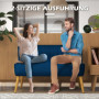 Soffa Retrodesign 2-sits Blå Sammet, Träben 117 x 56,5 x 77 cm