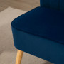 Soffa Retrodesign 2-sits Blå Sammet, Träben 117 x 56,5 x 77 cm