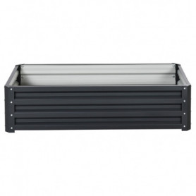 Odlingslåda Väderbeständig Öppen Botten Metall 120 x 60 x 30,5 Grå