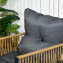 Loungeset 4 delar, Soffa, 2 Stolar, Bord med Glasskiva, Metallram