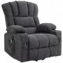 Massagefåtölj Med Lyfthjälp Värme & 8-Punkts Massage Tyg Mörkgrå 93...