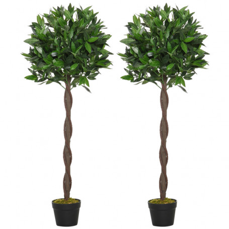 2 st Konstgjorda Växter Lagerträd 120 cm (H) Grön
