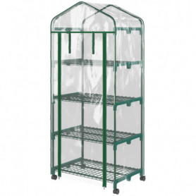 Växthus med Hyllor 69 x 50 x 165 cm Transparent