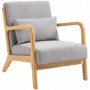Elegant Lounge Fötålj Träram Grå
