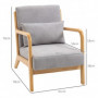 Elegant Lounge Fötålj Träram Grå