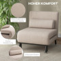 Bäddfåtölj Justerbar Ryggstöd Linne,75 x 70 x 75 cm Beige Linne