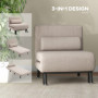 Bäddfåtölj Justerbar Ryggstöd Linne,75 x 70 x 75 cm Beige Linne