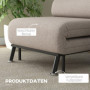 Bäddfåtölj Justerbar Ryggstöd Linne,75 x 70 x 75 cm Beige Linne