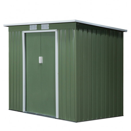 Redskapsbod med Ventilationsfönster Skjutdörrar 213 x 130 x 159 cm Grön