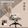 Kontorsstol med Massagefunktion i 6-punkter Ergonomisk Brun Linne