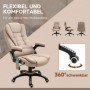 Kontorsstol med Massagefunktion i 6-punkter Ergonomisk Brun Linne