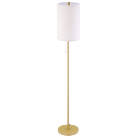 Elegant Golvlampa Metall Tygskärm 157 cm (H) Guld Vit