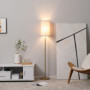Elegant Golvlampa Metall Tygskärm 157 cm (H) Guld Vit