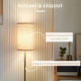 Elegant Golvlampa Metall Tygskärm 157 cm (H) Guld Vit