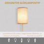 Elegant Golvlampa Metall Tygskärm 157 cm (H) Guld Vit