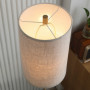 Elegant Golvlampa Metall Tygskärm 157 cm (H) Guld Vit