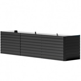 Odlingslåda Öppen Botten Upphöjd 240 x 60 x 60 cm Mörkgrå