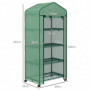 Växthus med Hyllor 69 x 50 x 165 cm Grön