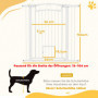 Hundgrind Justerbar Bredd 76 – 104 cm med Kattdörr Vit