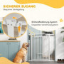 Hundgrind Justerbar Bredd 76 – 104 cm med Kattdörr Vit