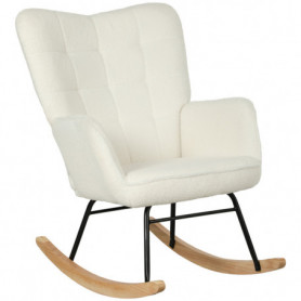 Gungstol Retro Teddy Fleece Vit 92 x 71x 101 cm