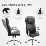 Ergonomisk Kontorsstol Läderlook Svart