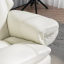 Relax Stol med Fotpall 360° Roterande Vintage Krämvit Läder