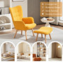 Fåtölj med Fotpall Scandi Design Manchester Orange - Trä