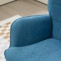 Ergonomisk Fåtölj med Fotpall Scandi design Manchester Blå - Trä