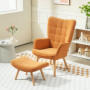 Ergonomisk Fåtölj med Fotpall Scandi Design Manchester Brun - Trä