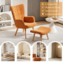 Ergonomisk Fåtölj med Fotpall Scandi Design Manchester Brun - Trä