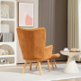 Ergonomisk Fåtölj med Fotpall Scandi Design Manchester Brun - Trä