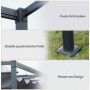 Pergola med Skjuttak 298 x 213 x 221 cm Metall Mörkgrå