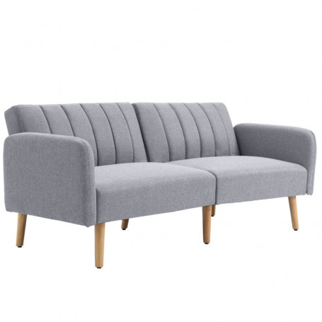 Bäddsoffa 2-sits Tyg Grå 173 x 75 x 73 cm