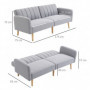 Bäddsoffa 2-sits Tyg Grå 173 x 75 x 73 cm