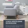 Bäddsoffa 2-sits Tyg Grå 173 x 75 x 73 cm