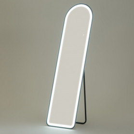 Golvspegel 150 x 40 cm med LED-belysning, Touchkontroll, Vit