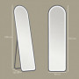 Golvspegel 150 x 40 cm med LED-belysning, Touchkontroll, Vit
