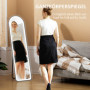 Golvspegel 150 x 40 cm med LED-belysning, Touchkontroll, Vit