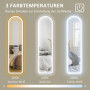 Golvspegel 150 x 40 cm med LED-belysning, Touchkontroll, Vit