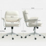 Ergonomisk Kontorsstol med Mjuk Kudde och Konstläder Vit