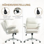 Ergonomisk Kontorsstol med Mjuk Kudde och Konstläder Vit